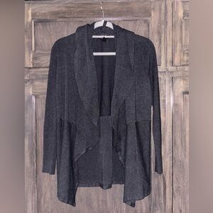 White House Black Market Dark Gray Open Cardigan